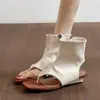 Sandalias Retro de Cuña con Pinza en la Punta para Mujer 2026 Verano de Punta Abierta Chanclas que Aumentan la Altura Sandalias Romanas de Caña Alta para Mujer
