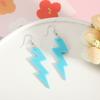 Pendientes de rayo creativos simples de color sólido de celebridad de internet de moda pendientes de rayo accesorios femeninos de moda versátiles pendientes