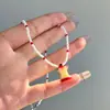 Última Manzana ~ Diseño Creativo Divertido Collar de Cuentas con Núcleo de Manzana Diseño Nicho Femenino Cadena Clavicular Combinable