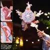 Lanterna Giratória de Moinho de Vento para Dia Nacional Kit de Artesanato DIY para Jardim de Infância Festival do Meio do Outono Lanterna Pequena Portátil para Crianças ao Ar Livre