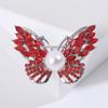 Broche de mariposa con diamantes de imitación de aleación, elegante y de alta gama, accesorio para ropa y abrigo, al por mayor, estilo coreano