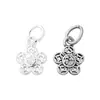 Colgante Flor de Dinero Hueca Estilo Chino Plata de Ley S925 Vintage Nuevo Encanto de Flor Estilo Chino Accesorios de Plata para Hacer Manualidades con Cuentas