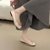 Primer Encuentro Brisa Suave Zapatos Planos de Punta Redonda con Lazo de Satín para Mujer, Versátiles de Verano Elegantes Bailarinas de Suela Suave