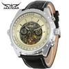 Jaragar reloj mecánico automático Tourbillon de moda casual para hombre de cristal marrón