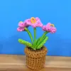 Novo produto transfronteiriço: Flores de Lã Feitas à Mão, Planta em Vaso Miosótis, Decoração de Presente, Planta em Vaso Flor Artificial de Crochê de Lã