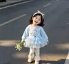 Novo Top de Tule Doce da Moda Elsa para Meninas na Primavera e Outono, Camisa Básica Estilosa e Versátil Versão Coreana