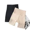 Shorts de Seguridad de Cintura Alta para Control de Abdomen para Mujer, Ropa Interior de Verano Anti-Exposición que No se Enrolla, Shorts de Capa Base de Seguro de Dos en Uno que Ceñen la Cintura