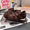 2026 Nuevo Estilo Caliente Portatarjetas de Velcro Mate Portatarjetas de Cuero Zapatos Casuales de Plataforma Balala Cabeza Grande Zapatos de Entrenamiento Alemanes Zapatos de Suela Plana Individuales Mujer
