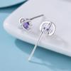 Brincos Planeta Dopamina de Verão Estilo Coreano Brincos de Prata de Lei S925 Brincos Simples de Diamante Céu Estrelado para Mulheres Atacado