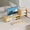Elevador de escritorio de computadora con cajones para almacenamiento de oficina, soporte de monitor de escritorio y base elevada