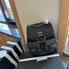 Mochila de Cadena Estilo Chanel 23P Modelo Nuevo Verano 2025 Patrón Lichi Caviar Mochila Pequeña de Cuero Genuino de Alta Gama