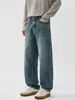 Pantalones vaqueros Muqiu para hombre, modernos, estilo americano, lavados, con efecto desgastado, elásticos en cuatro direcciones, corte recto, elegantes y adecuados para ir al trabajo