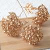 Simulación de flor de Año Nuevo, hortensia de madera, flor falsa, decoración de Año Nuevo, boda, hogar, fotografía, decoración, regalo, flor dorada, venta al por mayor