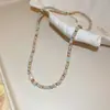 Colar Geométrico de Cristal Retrô Boêmio Moda de Nicho Retrô Corrente de Clavícula Exquisita Colar com Sensação de Luxo Leve de Alta Qualidade