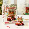 Blocos de Montar Papai Noel Transfronteiriço, Boneco de Neve, Árvore de Natal, Caixa de Música, Rena, Brinquedos de Montagem de Micropartículas, Enfeites de Brinquedo Masculino, Caixa Surpresa