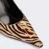 Zapatos Europeos y Americanos Nuevos de Tacón Alto y Punta Fina, Zapatos de Estilo Francés, Patrón de Cebra Sexy, Zapatos Versátiles de Boca Baja para Mujer al por Mayor