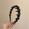 Faixa de Cabelo Estilosa com Estampa de Leopardo para Mulheres, Estilo Coreano Nicho Elegante Simples com Dentes Antiderrapante Topo Alto Acessórios de Cabelo Presilha de Cabelo