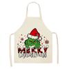 Navidad Transfronterizo Gorro Rojo Decoración Festiva Niños Babero sin Mangas Delantal Navideño al por Mayor Delantal de Grinch Cabello Verde
