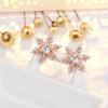 Nuevos Pendientes de Copo de Nieve de Zirconia con Aguja de Plata para Navidad, Diseño Pequeño, Pendientes de Borla de Moda de Gama Alta, Pendientes de Otoño e Invierno al por Mayor