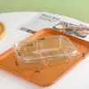 Caixa de Embalagem Descartável para Frutas, Lancheira Dupla para Frutas Cortadas, Bandeja de Frutas, Embalagem Transparente, Caixa para Levar para Piquenique de Passeio de Primavera