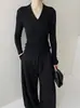 Camiseta de punto de cuello en V de alta gama para mujer, Otoño e Invierno, Engrosada y Súper Bonita, Estilo Coreano Chic de Principios de Otoño
