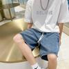Pantalones cortos vaqueros de verano 2024 de algodón para hombre y mujer, de moda, informales, con cordón, holgados, rectos, elásticos, deportivos