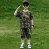 Ropa de Camuflaje para Niños Traje de Verano Fuerzas Especiales Niños Uniforme de Entrenamiento Militar Ropa de Verano de Manga Corta Estudiantes de Primaria Ropa para Actuaciones de Campamento de Verano