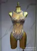 Macacão Sexy Transparente de Renda com Gola Halter Europeu e Americano, Ajustado ao Corpo, para Cantora, Festa Noturna, Festa de Coquetel, Fantasia de Performance