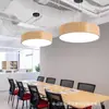 Luz com Design Led de Grão de Madeira, Hexagonal Criativo, Circular, em Forma de Y para Escritório, Supermercado, Academia, Estilo Industrial, Luminária Pendente de Forma Irregular
