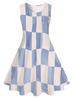 Comercio Exterior Transfronterizo Europeo y Americano Impresión Digital 3D Vestido de Niña Dulce Cuadros Tartán Casual Verano Vestido de Princesa