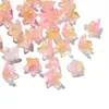 Cuentas de Flor Trompeta Estrella de Cinco Puntas de Vidrio Degradado, Cuentas de Flor de Cinco Pétalos con Agujero Central, Abalorios Sueltos para Horquillas, Pendientes, Pulseras Estilo Antiguo DIY