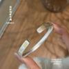 Pulsera Gato de la Suerte Chapada en Oro, Plata Pura 999.9, Moderna y Versátil, Lujo Accesible Pulsera Sólida Abierta, Regalo para Novia