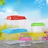 Pez Tanque de Plástico Desechable Tortuga Rectangular Puesto Callejero Mascota Pequeño Cuadrado Pecera de Plástico para Peces Pecera Caja Transparente