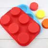 Nuevo molde de silicona redondo para pastel de 6 piezas, molde para Mousse de chocolate hecho a mano, molde para jabón hecho a mano DIY
