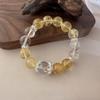 Pulsera de Citrina Natural Lujo Ligero Nicho Exquisita Fortuna Fortuna Fortuna Cadena de Cuentas de la Suerte Pulsera para Mujer Avanzada Venta al por Mayor