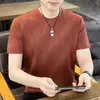 Camiseta de Manga Corta para Hombre, Delgada, de Moda, Verano 2026, Nueva Tendencia, Cuello Redondo, Sensación de Hielo, Transpirable, Capa Base, Top de Media Manga
