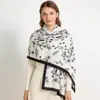 Fábrica de Venda e Exportação de Algodão e Linho Zhimanhua Lenço de Seda Preto com Padrão Aleatório Algodão e Linho Boa Sensação Lenço Longo Feminino Lenço de Primavera e Outono