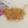 Directo de fábrica pieza de rasgar fuego tela de plumas accesorios hechos a mano diy ropa falda plumas decorativas venta al por mayor