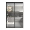 Cozinha 16 extremamente estreita porta deslizante monotrilho sala varanda vidro liga de alumínio deslizante três-conectado porta deslizante fabricante