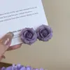 Pendientes de Botón de Rosa Románticos Elegantes para Mujer Super Hada Impresionantes Lujo Ligero Sensación de Alta Gama Atmósfera Exquisita Joyería de Oreja Elegante