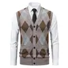 Chaleco Suéter Cardigan Ropa Interior para Hombre Otoño e Invierno Cálido Delgado Chaleco Suéter Tejido Chaqueta para Hombre M59-P28
