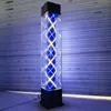 Luz Rotatoria de Barbería de Pie para Exteriores Impermeable Letrero de Salón de Peluquería Luz de Caja de Luz de Vidrio de Colores para Peluquería Se Puede Comprar en Lote Leidezhu