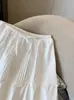 Foto Real de la Nueva Falda Corta de Verano Estilo Coreano, Ajustada, de Cintura Alta con Diseño de Cordón, Encaje Intricado de Retazos, Dulce y Versátil