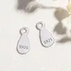 Venta directa de fábrica de accesorios de plata de ley con etiqueta de gota para bricolaje.