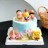 Figurinhas de desenho animado em PVC: Dragon Ball, Shin-chan, Esparta, Bob Esponja, Luffy, Decoração de bolo com ornamentos de Buda sentado em meditação
