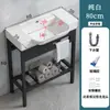 Lavabo Cerámico Integrado, No Requiere Perforación, para Apartamentos Pequeños, Baño, Lavabo para Lavarse la Cara, Soporte Engrosado, Lavabo de Balcón