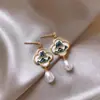 Brincos Pingente Gota de Óleo Agulha de Prata Zircônia Pérola Novo Estilo Chinês Luxo Leve Versátil Brincos de Nicho Temperamento Brincos da Moda para Mulheres