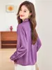 Camisa de Cetim com Ácido Acético Feminina Primavera e Verão Nova Roupa para Usar por Baixo de Terno Camisa Social Profissional Top com Laço