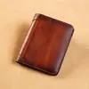 Ventas Directas de Fábrica Cartera Ultrafina de Cuero Genuino para Hombre Multifuncional Licencia de Conducir Cartera Corta Todo en Uno Piel de Vaca de Primera Capa Antirrobo