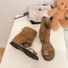 Botas Cool Versáteis Estilo Floresta Dedo Romano Retro 2026 Novas Botas Salto Plataforma Aumento de Altura Cobertura para os Dedos Verão Aumento Interno de Altura Mulheres
